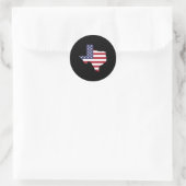 Patriottische staat Texas Amerikaanse vlag voor Ronde Sticker (Tas)