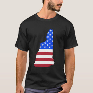 Patriottische Staat Van New Hampshire Usa Vlag Voo T-shirt