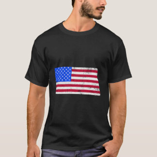 Patriottische Staat van North Dakota Vlag van de V T-shirt