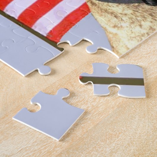 Patriottische stamphond legpuzzel (Zijkant)
