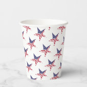Patriottische Star American Flag Patriotic Paper C Papieren Bekers (Achterkant)