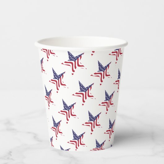 Patriottische Star American Flag Patriotic Paper C Papieren Bekers (Voorkant)
