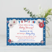 Patriottische Star Baby Shower-uitnodigingen - Lan Kaart (Staand voorkant)