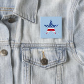 Patriottische Star-Button Vierkante Button 5,1 Cm (In situ)