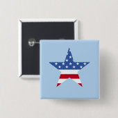 Patriottische Star-Button Vierkante Button 5,1 Cm (Voorkant /achterkant)