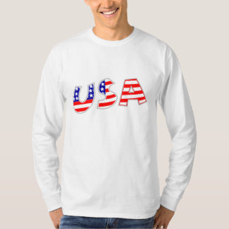 Patriottische Star gebogen T-shirt met lange hoes 