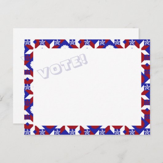 Patriottische Star Quilt STEMMING!briefkaart Briefkaart (Voorkant / Achterkant)