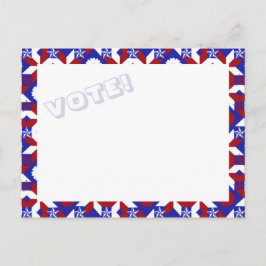 Patriottische Star Quilt STEMMING!briefkaart Briefkaart