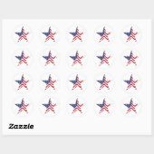 Patriottische Star Red White en Blue Sticker Seal (Vel)