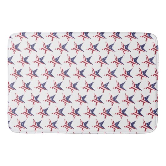 Patriottische Star Red White en Blue Sticker Seal Badmat (Voorkant)