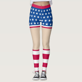 Patriottische Star-Striped Leggings voor Vrouwen