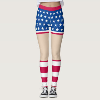 Patriottische Star-Striped Leggings voor Vrouwen