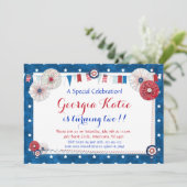 Patriottische Star Verjaardag Uitnodigingen - Land (Staand voorkant)