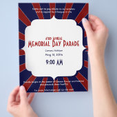 Patriottische Starburst in rood wit en blauw Flyer (Hand)