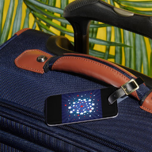 Patriottische Starburst Rood Wit en Blauw USA Bagagelabel