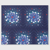 Patriottische Starburst Rood Wit en Blauw USA Cadeaupapier (Vlak)