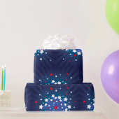 Patriottische Starburst Rood Wit en Blauw USA Cadeaupapier