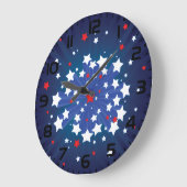 Patriottische Starburst Rood Wit en Blauw USA Grote Klok (Hoek)