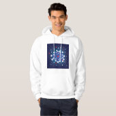 Patriottische Starburst Rood Wit en Blauw USA Hoodie (Voorkant volledig)