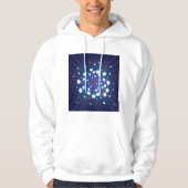 Patriottische Starburst Rood Wit en Blauw USA Hoodie (Voorkant)