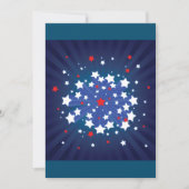 Patriottische Starburst Rood Wit en Blauw USA Kaart (Voorkant)
