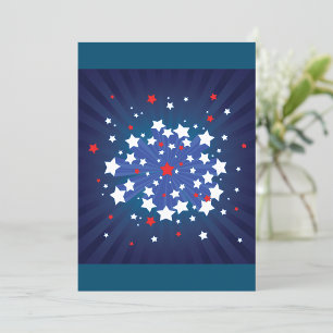 Patriottische Starburst Rood Wit en Blauw USA Kaart