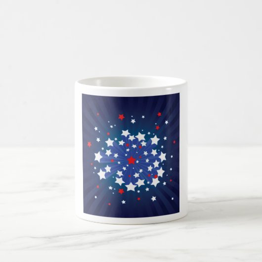 Patriottische Starburst Rood Wit en Blauw USA Koffiemok (Center)