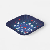 Patriottische Starburst Rood Wit en Blauw USA Papieren Bordje (Gebogen)