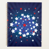 Patriottische Starburst Rood Wit en Blauw USA Planner (Voorkant)