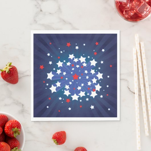 Patriottische Starburst Rood Wit en Blauw USA Servet (Insitu)