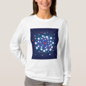 Patriottische Starburst Rood Wit en Blauw USA T-shirt (Voorkant)