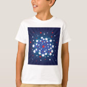 Patriottische Starburst Rood Wit en Blauw USA T-shirt (Voorkant)