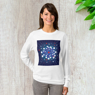 Patriottische Starburst Rood Wit en Blauw USA T-shirt
