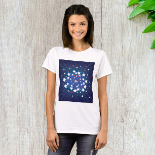 Patriottische Starburst Rood Wit en Blauw USA T-shirt