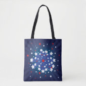Patriottische Starburst Rood Wit en Blauw USA Tote Bag (Voorkant)
