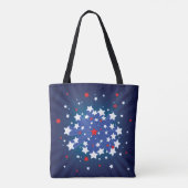 Patriottische Starburst Rood Wit en Blauw USA Tote Bag (Achterkant)