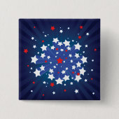 Patriottische Starburst Rood Wit en Blauw USA Vierkante Button 5,1 Cm (Voorkant)