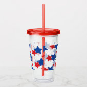 Patriottische staren Patroonmonogram op maat Acryl Drinkbeker (Rechts)