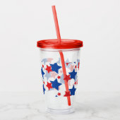 Patriottische staren Patroonmonogram op maat Acryl Drinkbeker (Links)