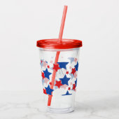 Patriottische staren Patroonmonogram op maat Acryl Drinkbeker (Achterkant)