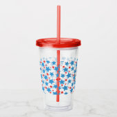 Patriottische staren Patroonmonogram op maat Acryl Drinkbeker (Rechts)
