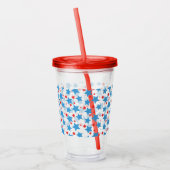 Patriottische staren Patroonmonogram op maat Acryl Drinkbeker (Links)