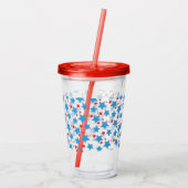 Patriottische staren Patroonmonogram op maat Acryl Drinkbeker (Achterkant)