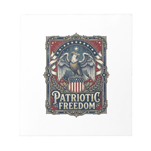 Patriottische Stargazer Vector Graphic T-shirt Notitieblok (Voorkant)
