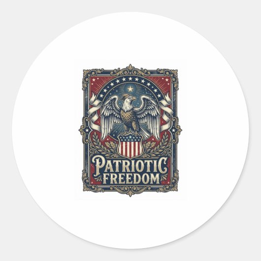 Patriottische Stargazer Vector Graphic T-shirt Ronde Sticker (Voorkant)