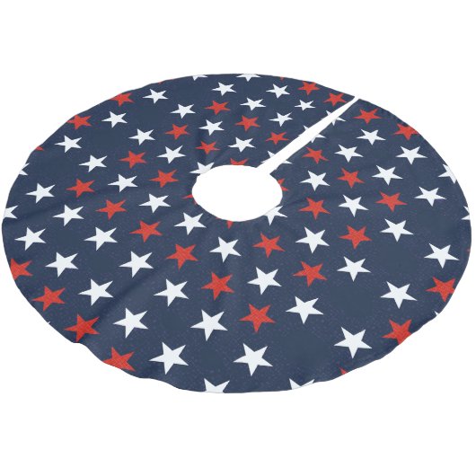 Patriottische stars Design Tree Skirt Kerstboom Rok (Gekanteld)