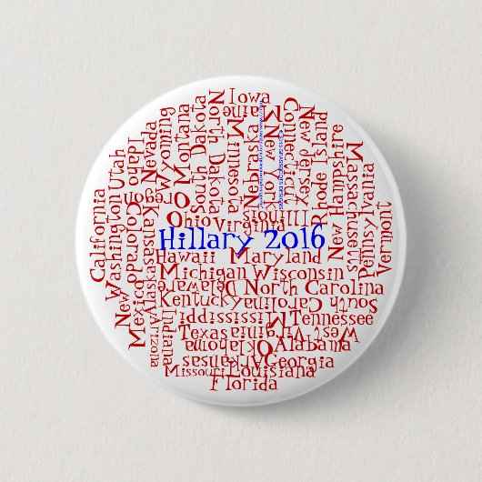 Patriottische staten 1 Button Hillary Clinton 2016 (Voorkant)