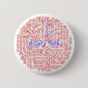 Patriottische staten 1 Button Hillary Clinton 2016