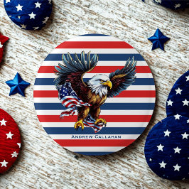 Patriottische Steenarend Vlag Rood Wit & Blauwe St Ronde Button 3,2 Cm
