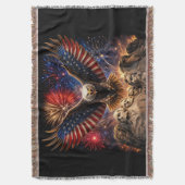 Patriottische Stekelarend Mount Rushmore-Vuurwerk Deken (Voorkant Verticaal)